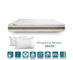 Evergreenweb - Materasso Memory Foam Matrimoniale 160x195 Alto 24 cm Onda MASSAGGIANTE Ortopedico Fodera Antiacaro Sfoderabile Traspirante Lastra Waterfoam Schiuma Ecologica 7 Zone Ergonomico Offerta