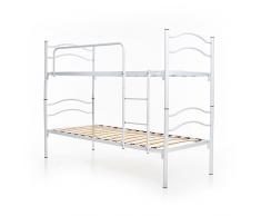 DOLCI SOGNI Letto a Castello per Adulti e Bambini Scomponibile in 2 Letti Singoli 80x190 cm, Altezza 150 cm, Colore Bianco, Letti a Castello con 2 Rete Letto Singolo 80x190 cm