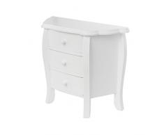 Elbmöbel - Comò in legno shabby chic da utilizzare come portagioie, molto robusto, nuovo, colore: bianco antico