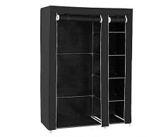 HUOLE Armadio in tessuto con chiusura lampo, per scarpe, con mensole, in tessuto, 172 x 105 x 43 cm, colore: nero