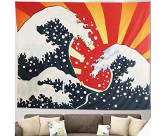 Arazzo Ocean Wave da appendere a parete Arazzo giapponese Kanagawa Arazzo da parete 3D Arazzo a grande onda con Art Nature Decorazioni per la casa per soggiorno Camera da letto Dormitorio Décor (L)