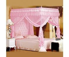 Hztyyier 1Pcs 4 Cornici Princess Letto a baldacchino per Tende Princess per Camera da Letto Princess, 2 Dimensioni, 3 Colori opzionali(1.2 * 2.0M-Rosa)