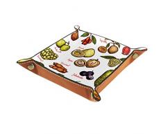Hohohaha, vassoio esotico per frutta tropicale per riporre gioielli, comodino in pelle PU con fibbia a scatto per dadi, organizer per orologi, monete e gioielli