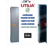 ARMADIO PORTAFUCILI FUCILIERA UTILIA A 3 POSTI BLINDATO A NORMA IN ACCIAIO