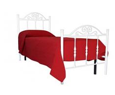 Sedam Srl Letto Singolo, in Ferro BATTUTO, Modello Tiziano, Vari Colori Disponibili (Bianco)