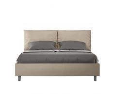 ITYHOME Letto Antea 160x190 rete e contenitore tortora