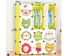 Armadio combinato Armadietto guardaroba Armadio semplice per bambini Armadio in plastica per cartoni animati Armadio modulare in resina ambientale 35 x 35 cm Normale 12 porte 8 griglia 2 sospeso