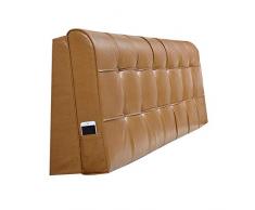 Cuscino sul Comodino in Pelle Completamente Avvolto BedHead Doppio Cuscino Grande Divano Vita Morbida Cuscino Vita Protettiva (Colore : Oro, Dimensioni : 185X58CM)