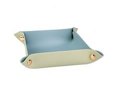 Vassoio portaoggetti in pelle Organizer per gioielli Snap Catchall Bowl Accessori Stoccaggio Vassoio ribaltabile EDC per comodino o ingresso per uomini o donne per viaggi, casa o ufficio