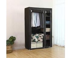 LANTUS Guardaroba in Tessuto, Armadio portatile in tela di canapa per camera da letto, mobili in tessuto T160B, durevole, elegante, Vestiti Accessori Scarpe,172 * 105 * 43cm