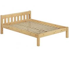 Erst-Holz Letto Matrimoniale Extra Largo 180x200 in Pino massello Laccato con doghe rigide 60.38-18