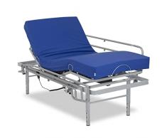 Gerialife Letto elettrico per disabili, Materasso impermeabile Visco Plus, 4 altezze disponibili (80x190 + Barre laterali)