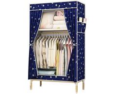 ZHIFENCAO Armadio Guardaroba Armadio per Camera da Letto, Supporto in Tessuto in Legno massello Portatile in Tessuto Storage Storage Completamente assemblato armadi (Size : 155 * 65CM)