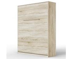SMARTBett Standard 160x200cm Verticale Quercia Sonoma Comfort | Letto A Scomparsa, Letto A Muro, Letto A Parete, Letto Ribaltabile, Latto Armadio