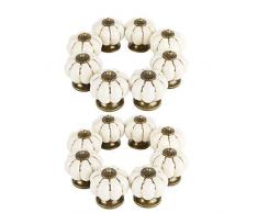 Pomelli per Mobili Vintage (16pz) - Pomelli per Cassetti in Ceramica Color con Viti 4,1x3,8cm - Maniglie per Mobili Vintage Decorative per Mobili, Cucina, Cassettiera, Armadio, Porta ed Ufficio