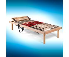 Goldflex - Rete Mod. Orchidea Double, ELETTRICA con DOGHE in LEGNO di Faggio SINGOLA DA 80x190 >> Rete ORTOPEDICA a 2 MOTORI tedeschi + DISPOSITIVO MEDICO detraibile al 19% e possibile IVA 4% per aventi diritto - Movimentazione