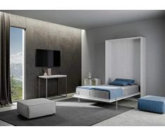 Itamoby Letto a Scomparsa KENTARO alla Francese (140cm) Bianco Frassino