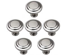 PSHHLBR Maniglie Maniglie per Mobile,Maniglia for Porta del Comodino for Armadio da Vino Massiccio, Maniglia for Cassetto del Guardaroba for Armadio (Color : Silver, Size : 2.9cm*6)