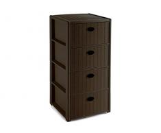 Stefanplast Cassettiera Elegance 4 cassetti, moka