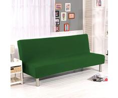 Monba Colore Solido Divano Letto Covers, Senza braccioli Divano Slipcover Protector Elastico Spandex Pieghevole Couch Sofa Shield futon Cover Dark Green