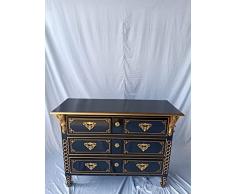 Louises Barock Rokoko - Comò stile antico Louis XIV. Louises XIV. - Cassettiera in stile barocco, larghezza 129 cm, colore: Nero