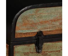 vidaXL Baule da Giardino Legno Massello di Recupero Vintage Industriale Cassa Cassapanca Contenitore Interno Esterno Cassetta Portaoggetti