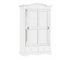 CasaPiù est 2019 Armadio 2 porte scorrevoli,arte povera,in legno massello e mdf con rifiniture bianco opaco- Mis.122X59X200H