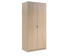 Dmora Armadio Guardaroba a Due Ante Rovere Chiaro, 81 x 180 x 52 cm