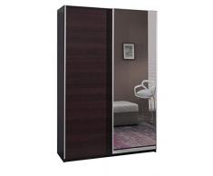 MEUBLO Armadio, Guardaroba con 2 Ante scorrevoli con Specchio (L x A x P): 135 x 211 x 60 cm.