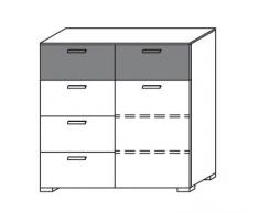 Comò moderno particolare Very,mobile stile vintage nero-marrone, credenza design