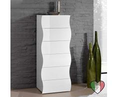 Stilprojectstore Settimino 6 Cassetti Bianco Lucido - Onda - Made in Italy
