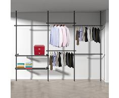 Yirunfa Guardaroba per Cabina Armadio a Muro, Sistema Armadio Telescopico, Altezza Larghezza Regolabile, Facile da Montare, per Camera da Letto Appartamento