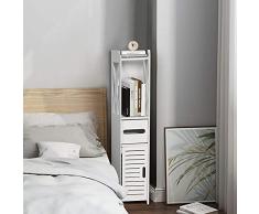 Mobile da bagno, mobile alto bianco, mobile ad angolo autoportante mobile da bagno, mobile con ante a doghe cassettone da bagno, mensola da bagno per cucina da bagno
