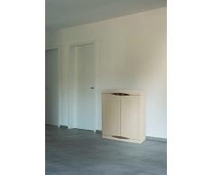 Dmora Mobiletto multiuso da esterno o interno, Armadio basso a 2 ante e 2 ripiani in polipropilene, Mobile 100% Made in Italy, cm 70x47h90, colore Beige