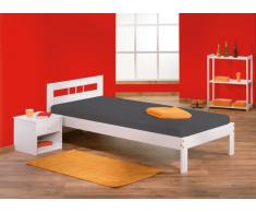 Inter Link Letto Singolo in Pino Massiccio Verniciato, Bianco