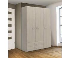 FELVER CASA & CO SRL Armadio Tre Ante E Due CASSETTI Olmo