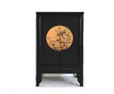 OPIUM OUTLET Armadio da sposa orientale, Cina Vintage Mobili Comò Asiatico, Armadio Armadio Cinese, Nero, Stile Shabby, Antico, Stile Coloniale