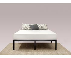Zinus Yelena 35,6CM Letto struttura con piano classico in metallo con supporto a doghe in acciaio/ Base del materasso/ Non sono necessarie le molle/ Bed in a box/ Montaggio facile/ 120 x 190 cm