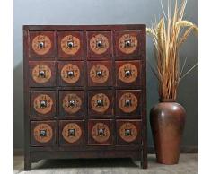 Mobile per camera cinese asiatico, antico, credenza cassettiera Sideboard consolle in legno di pino