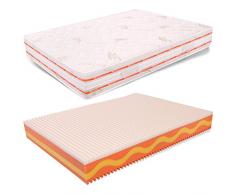 AILIME SRL Materasso Bassa Marea Francese 140x190 multionda Memory Foam Alto 25 cm densitö Standard Rivestimento Aloe Vera MiaSuite