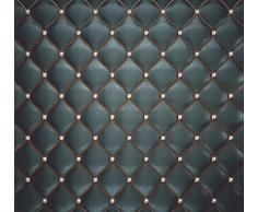 murimage Carta Parati Pelle Nero 274 x 254 cm Include Colla Ottica 3D imitazione Cuoio Lusso Trapuntato Diamante fotomurali wallpaper camera da letto