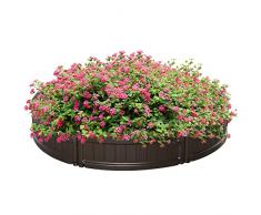 Outsunny Letto per Orto Rialzato da Esterno Rotondo in Plastica HDPE, Fioriera da Esterno per Piante, Fiori e Verdura, Φ123x21cm, Marrone