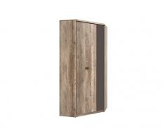 Hucoco LISETTO | Armadio ad Angolo Camera da Letto Soggiorno | Stile Moderno | 205,5 x 95,5 x 95,5 cm | Canna | Scaffali