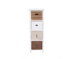 Rebecca Mobili Cassettiera Camera - Art per Camera Bagno Salotto Bianco Marrone Beige Misure: 89 x 31 x 27 cm HxLxP RE4316 Stile Vintage Como 4 cassetti Rebecca Mobili Cassettiera Camera - Art per Camera Bagno Salotto Bianco Marrone Beige Misure: 89 x 31 x 27 cm HxLxP RE4316 Stile Vintage Como 4 cassetti