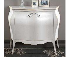 Comò bombato 2 ante, colore argento -cm: 100 cm - 42 cm - H 85 cm - 0,40 Mc - 100% Made in Italy (SF17)