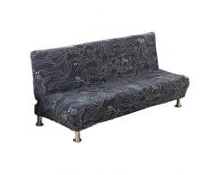 Copridivano senza braccioli vintage con stampa per divano divano divano divano in poliestere elasticizzato Futon 3 posti protezione per divano letto pieghevole senza braccioli 203 x 127cm