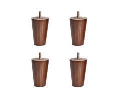 4 Piedini per Mobili in Legno Gambe per Mobili in Rovere Conico Cabinet Cono Dritto Piedi del Divano Tavolo Letto Armadio Cabinet Armadietto Guardaroba,Vite M6,Noce(10cm)
