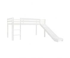Festnight Letto a Castello per Bambini Scivolo e Scala, Letto a Castello in Legno Pino 97x208cm