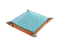 Pesce Blu Cuoio Dellunità Di Elaborazione Catchall Vassoio Comodino Comodino Caddy Dadi Valet Vassoio Di Cuoio Catchall Gioielli Vassoio Dadi Box Comodino Vassoio