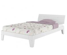 Erst-Holz Elegante Letto Una Piazza e Mezza bianco120x200 in Pino con doghe di Legno rigide 60.54-12W